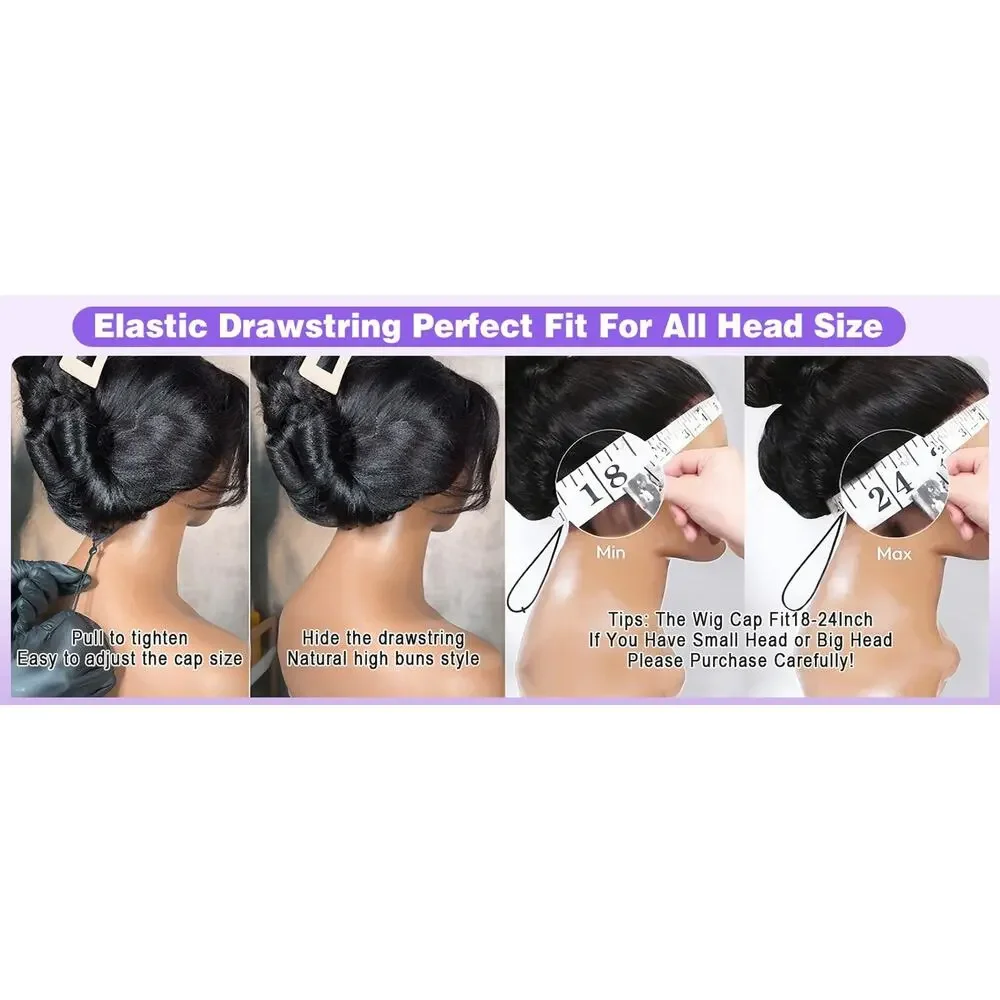 Tahikie 7x6 HD Lace Glueless Human Hair Wig Body Wave 250% Density